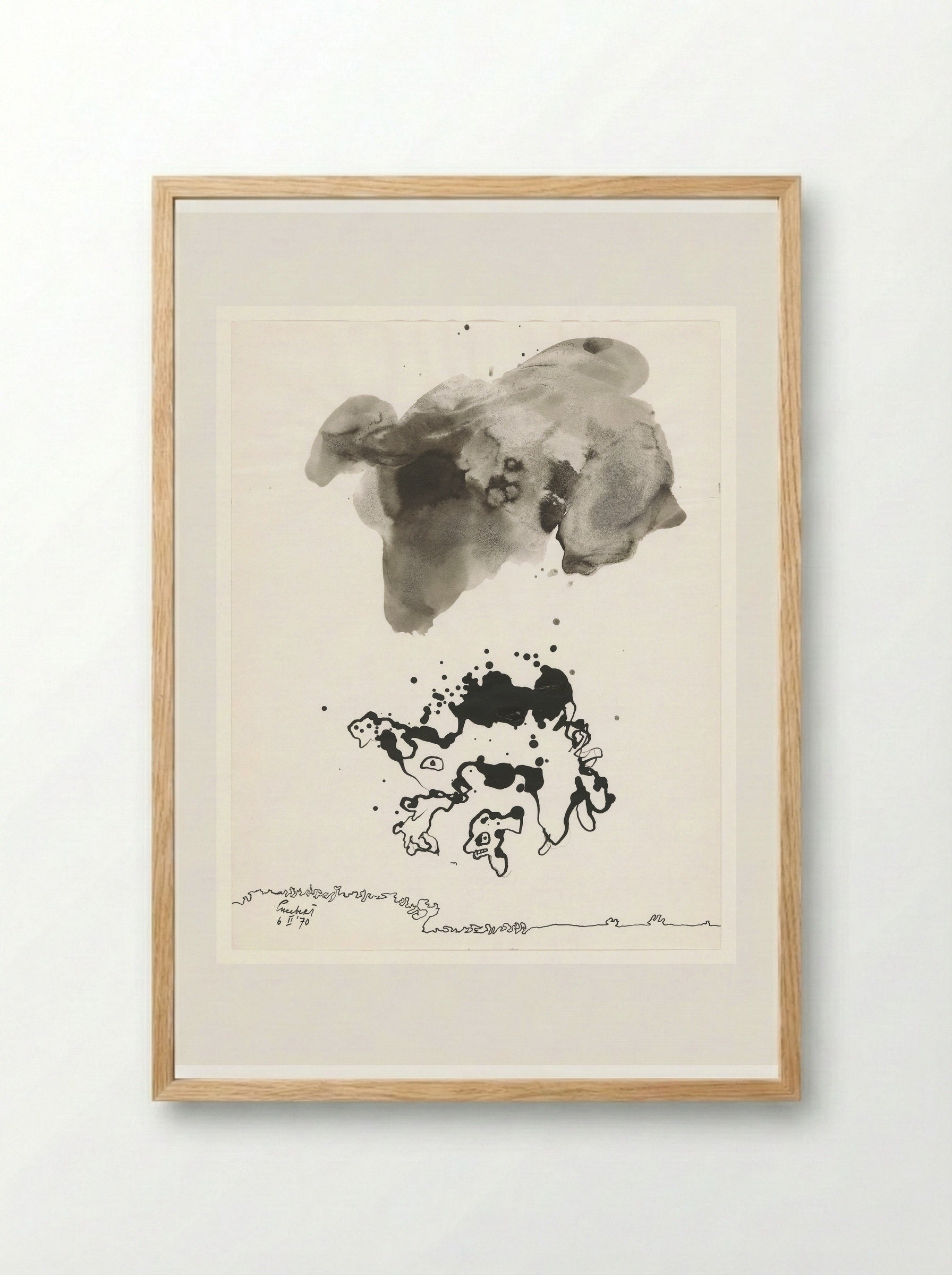 Twee organische vormen - Lucebert - Framed Print Wood