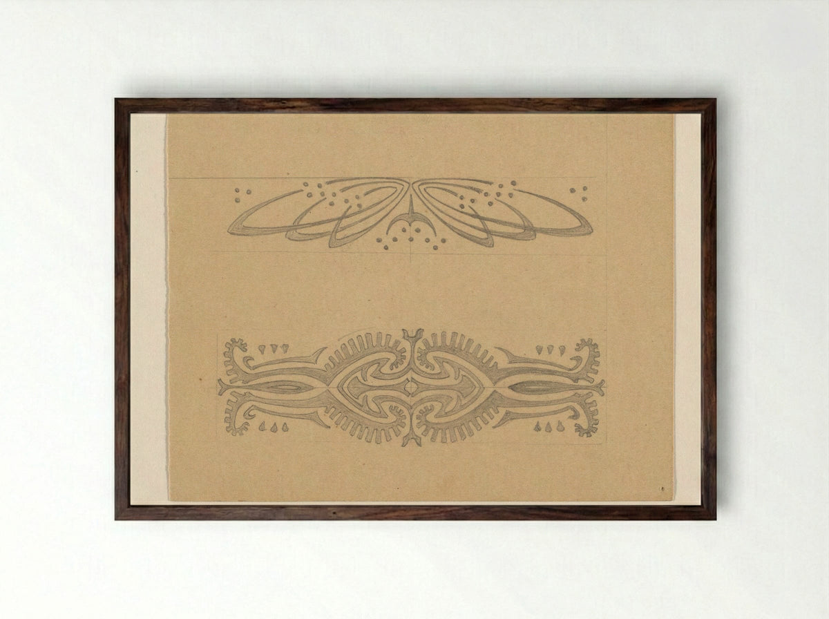 Twee ornamenten - Julie de Graag - Framed Print Dark Wood
