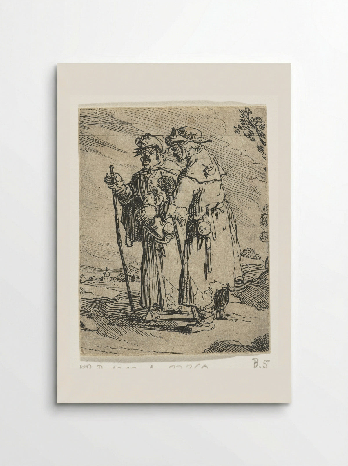 Twee pelgrims op de weg - Andries Both - Poster
