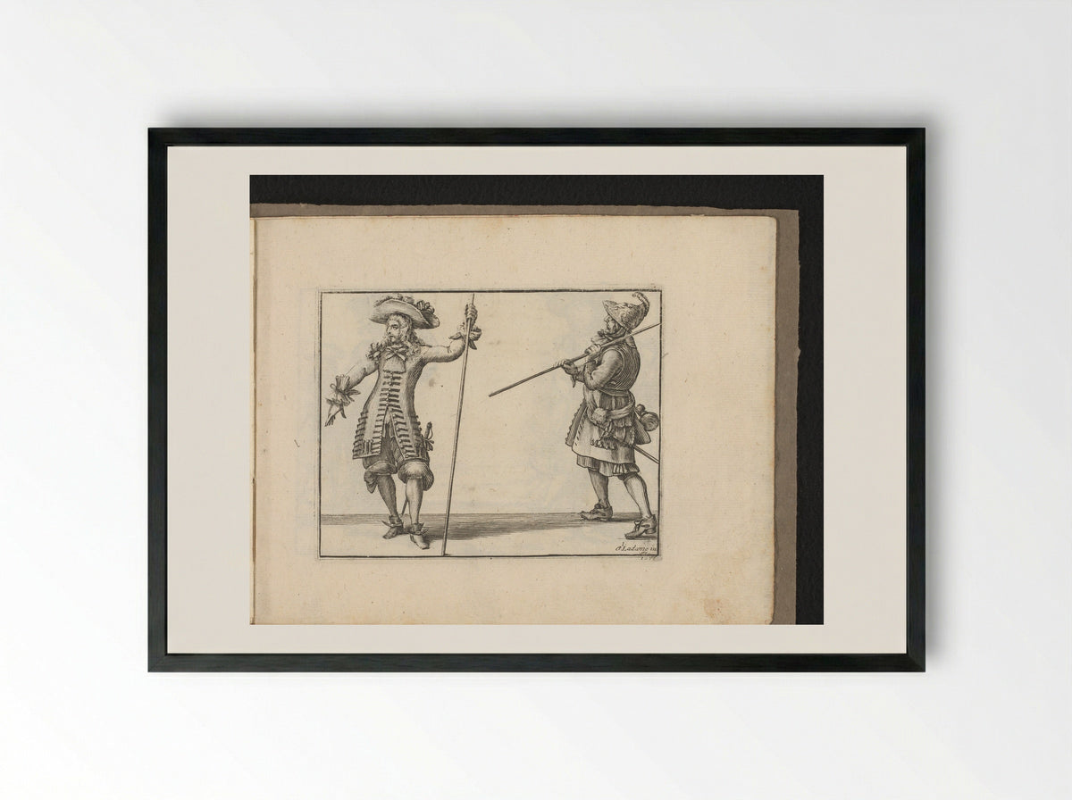 Twee piekeniers (Two Pikemen) - Jean Moncornet - Framed Print Black
