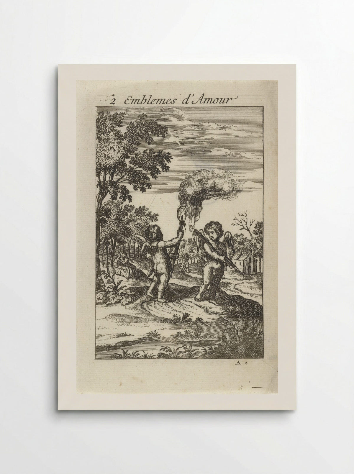Twee putti met toortsen - Jan van Vianen - Poster