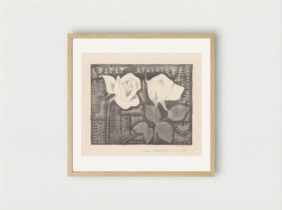 Twee rozen (Two Roses) - Samuel Jessurun de Mesquita - Framed Print Wood