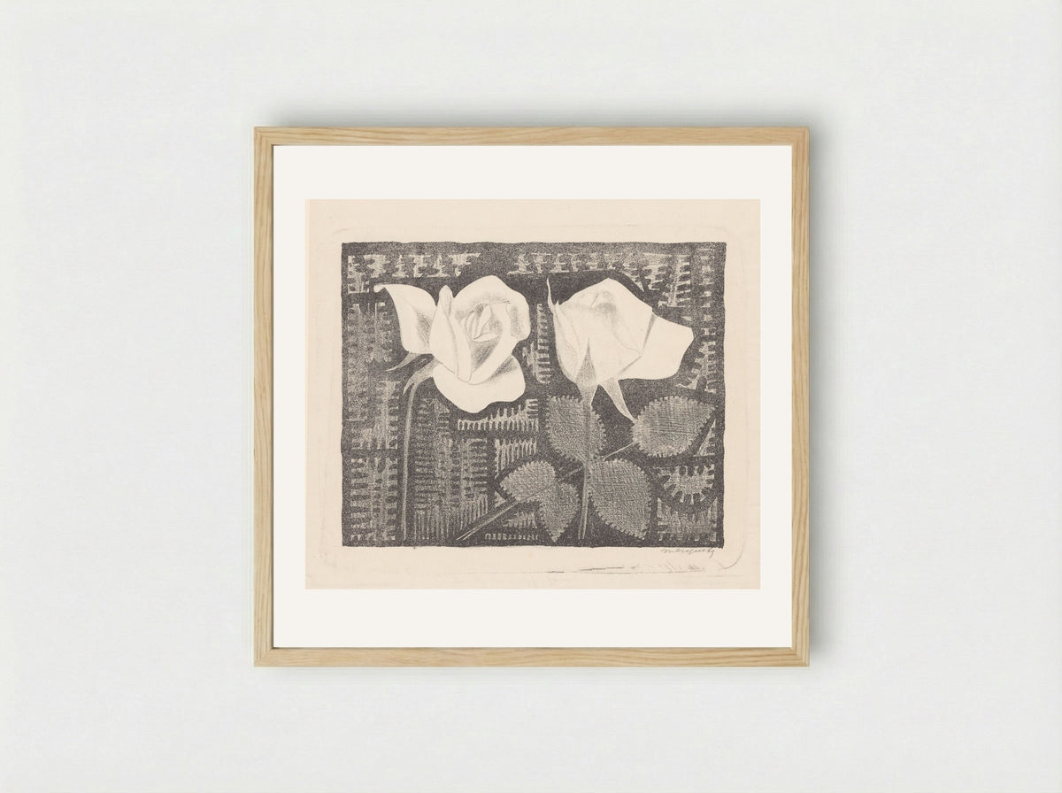 Twee rozen (Two Roses) - Samuel Jessurun de Mesquita - Framed Print Wood