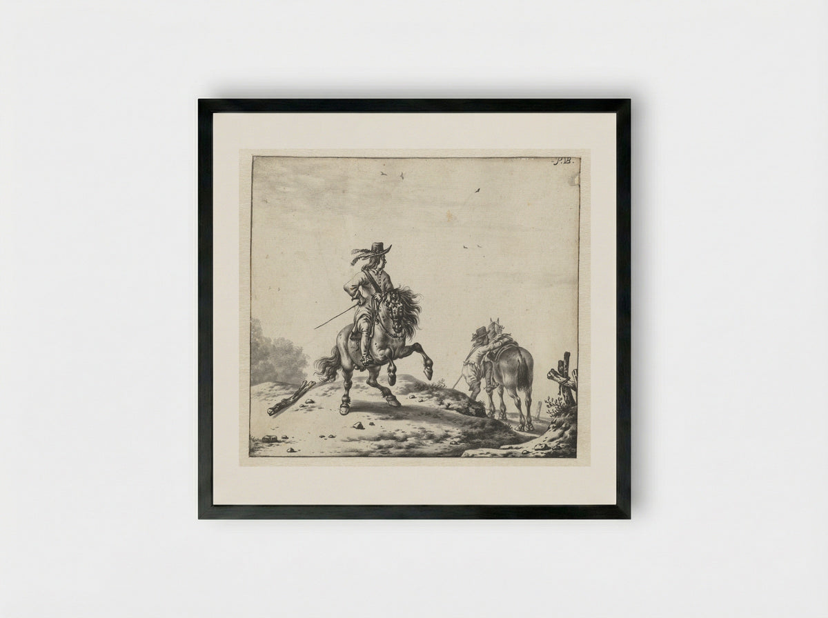 Twee ruiters (Two Riders) - Pieter Cornelisz. Verbeeck - Framed Print Black