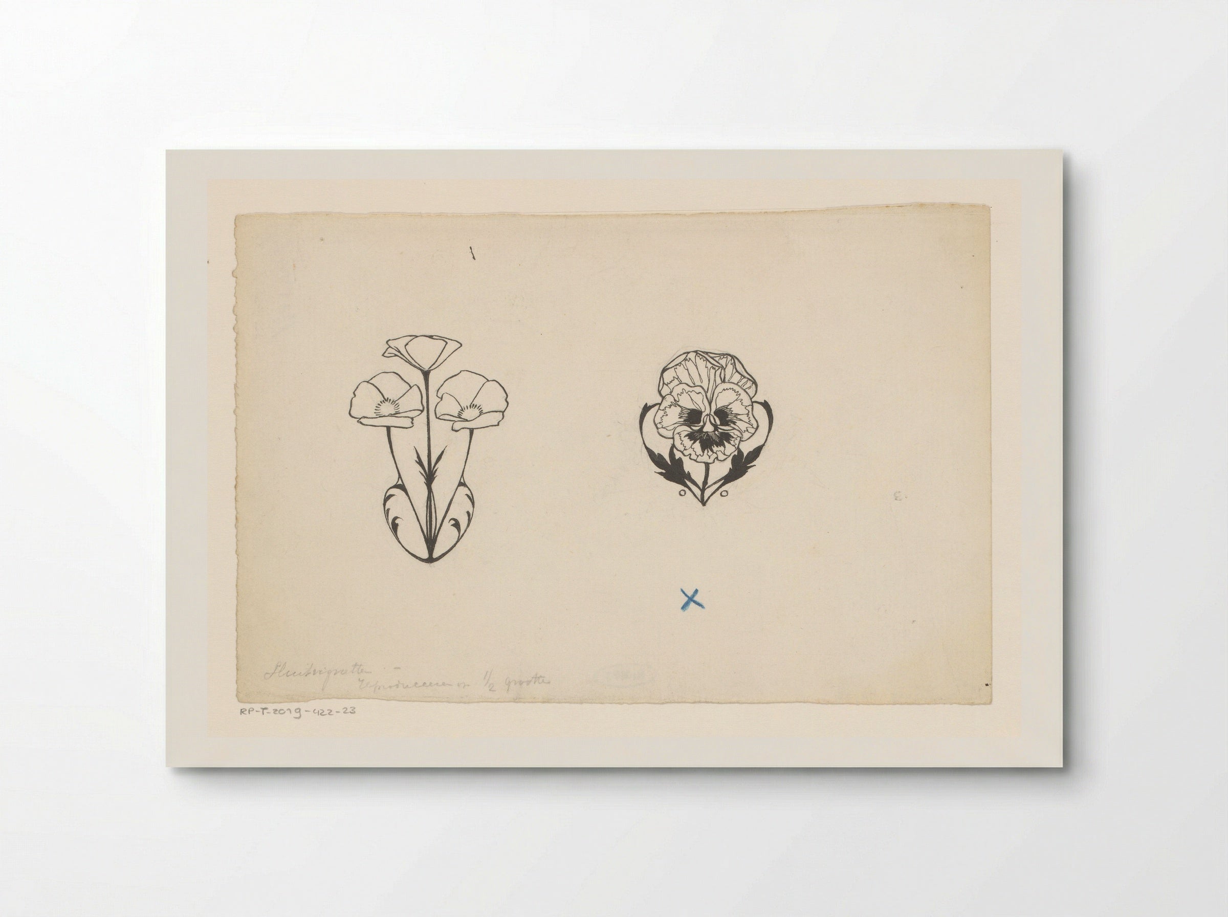 Twee sluitvignetten met bloemen - Willem Wenckebach - Poster