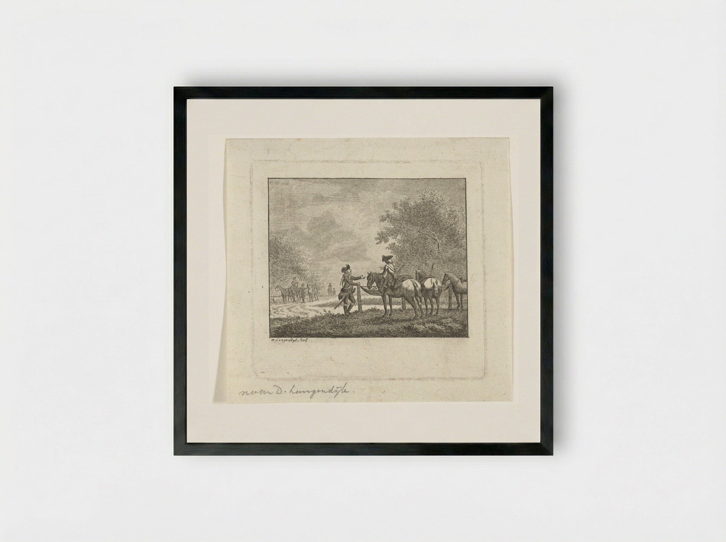 Twee soldaten in gesprek - Joannes Bemme - Framed Print Black