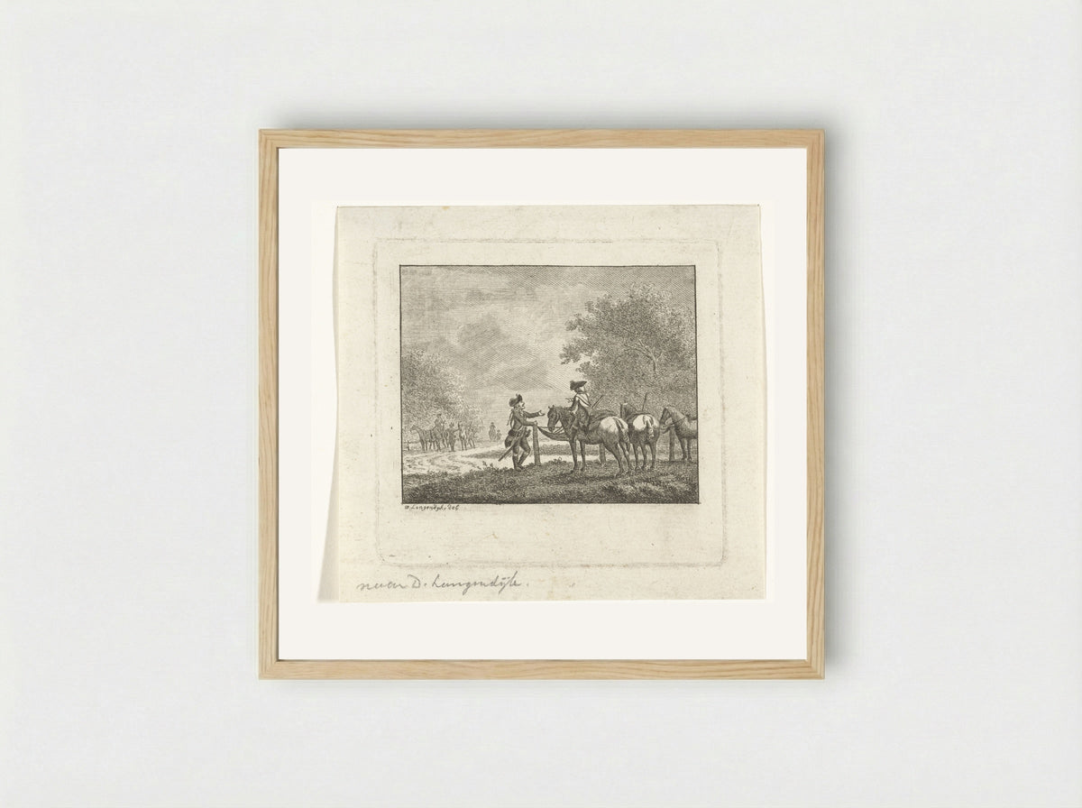 Twee soldaten in gesprek - Joannes Bemme - Framed Print Wood