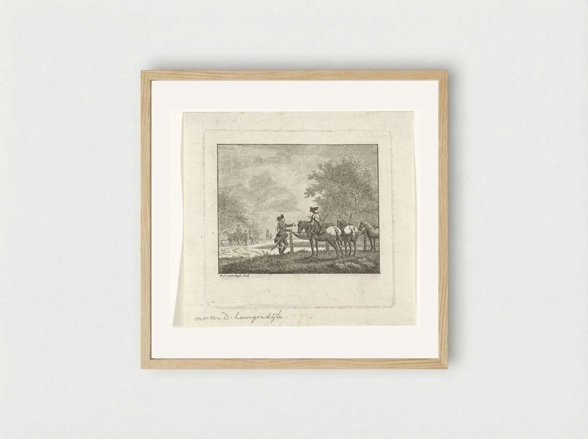 Twee soldaten in gesprek - Joannes Bemme - Framed Print Wood
