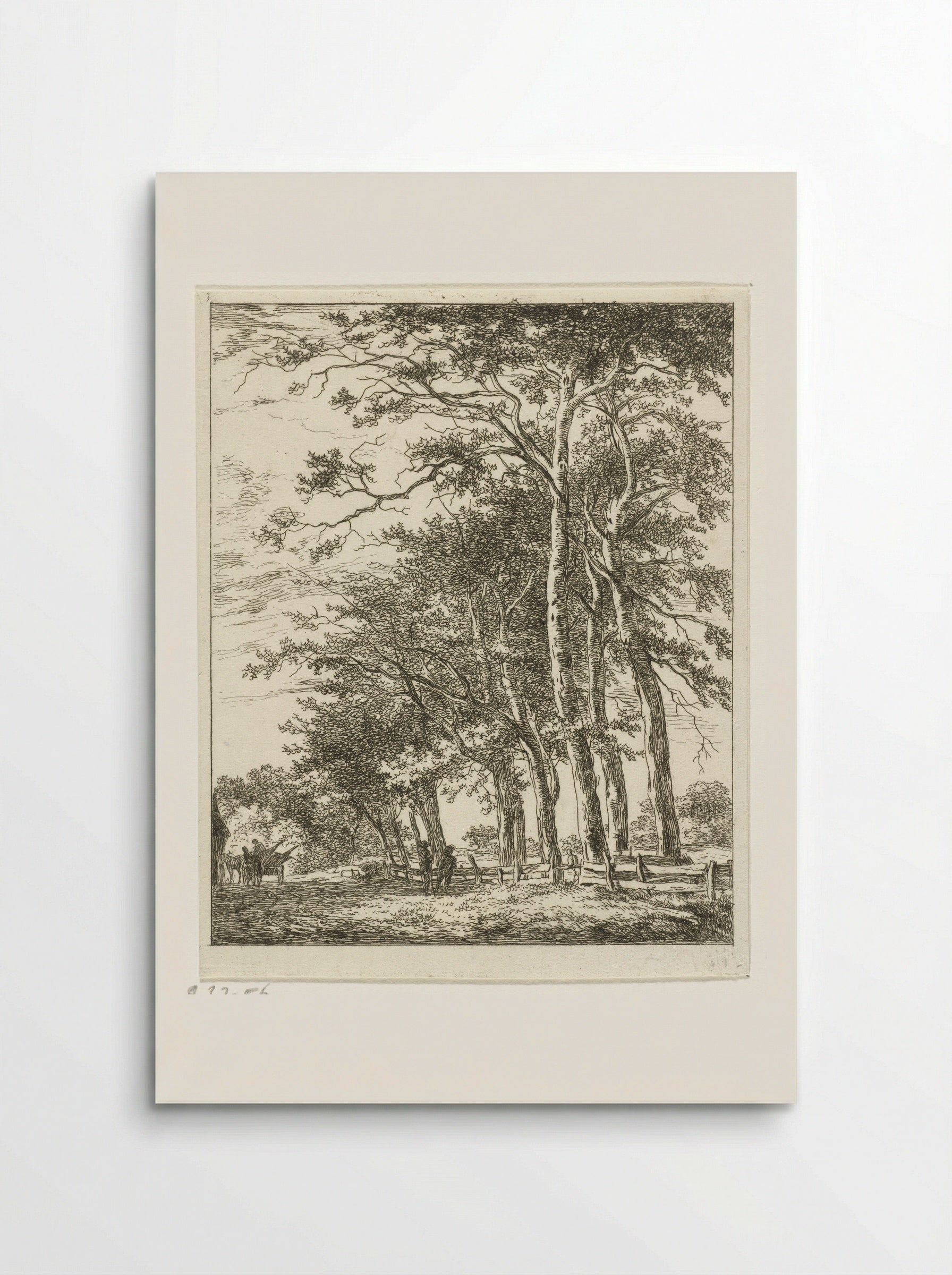 Twee staande figuren bij hoge bomen - Hermanus van Brussel - Poster