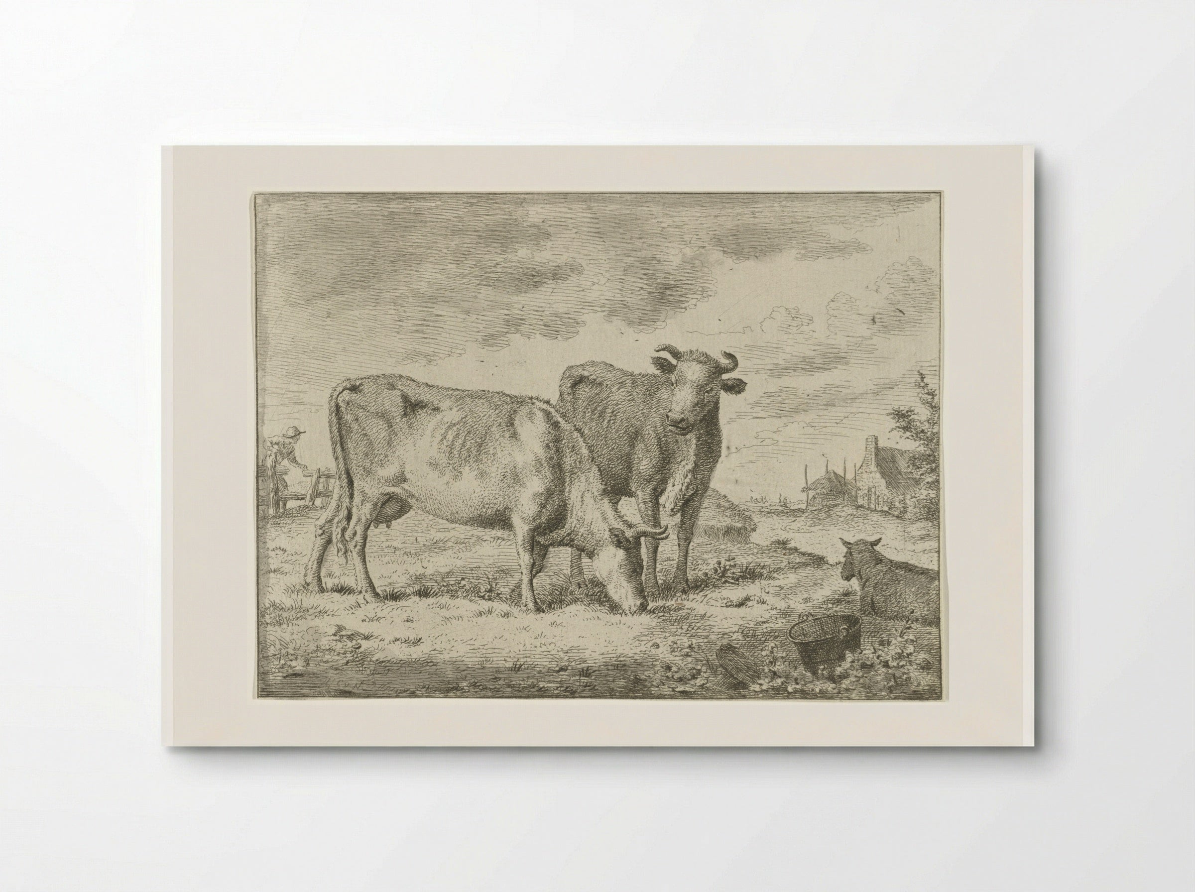 Twee staande koeien - Cornelis van Noorde - Poster