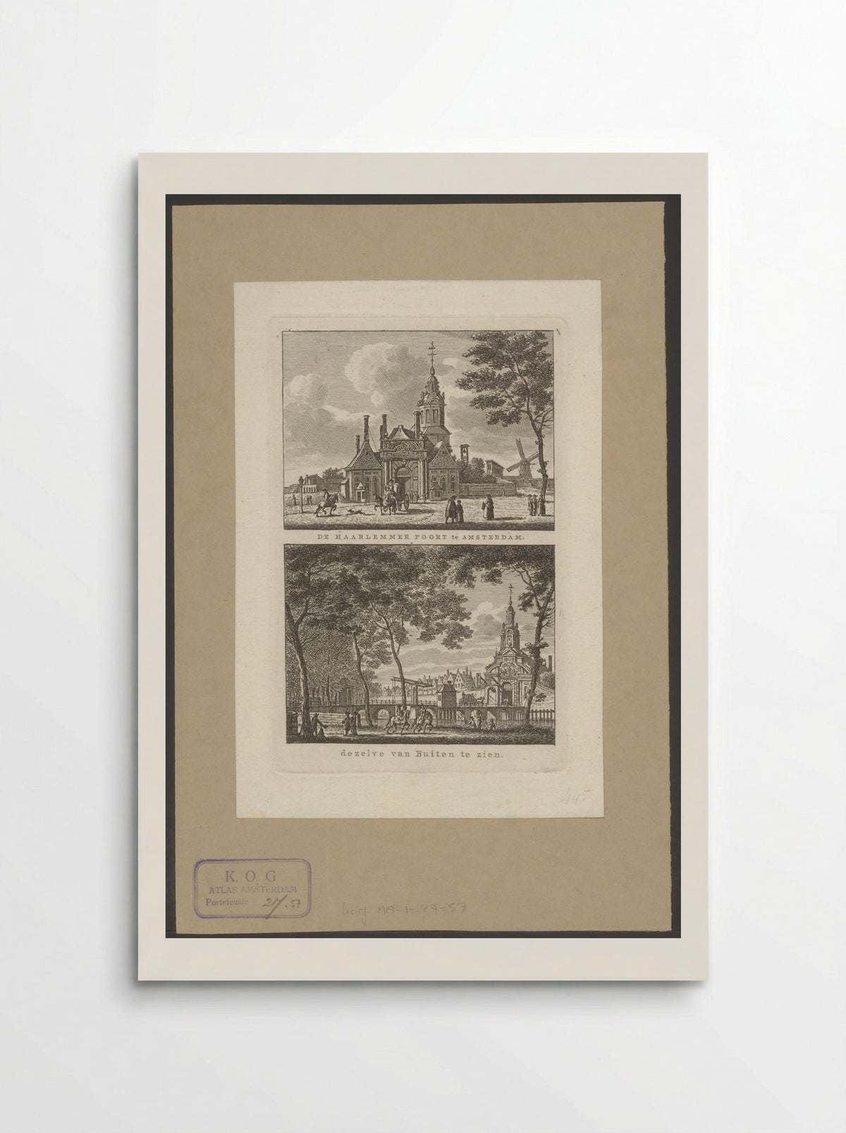 Twee stadsgezichten te Amsterdam met Haarlemmerpoort - Carel Frederik Bendorp (I) - Poster
