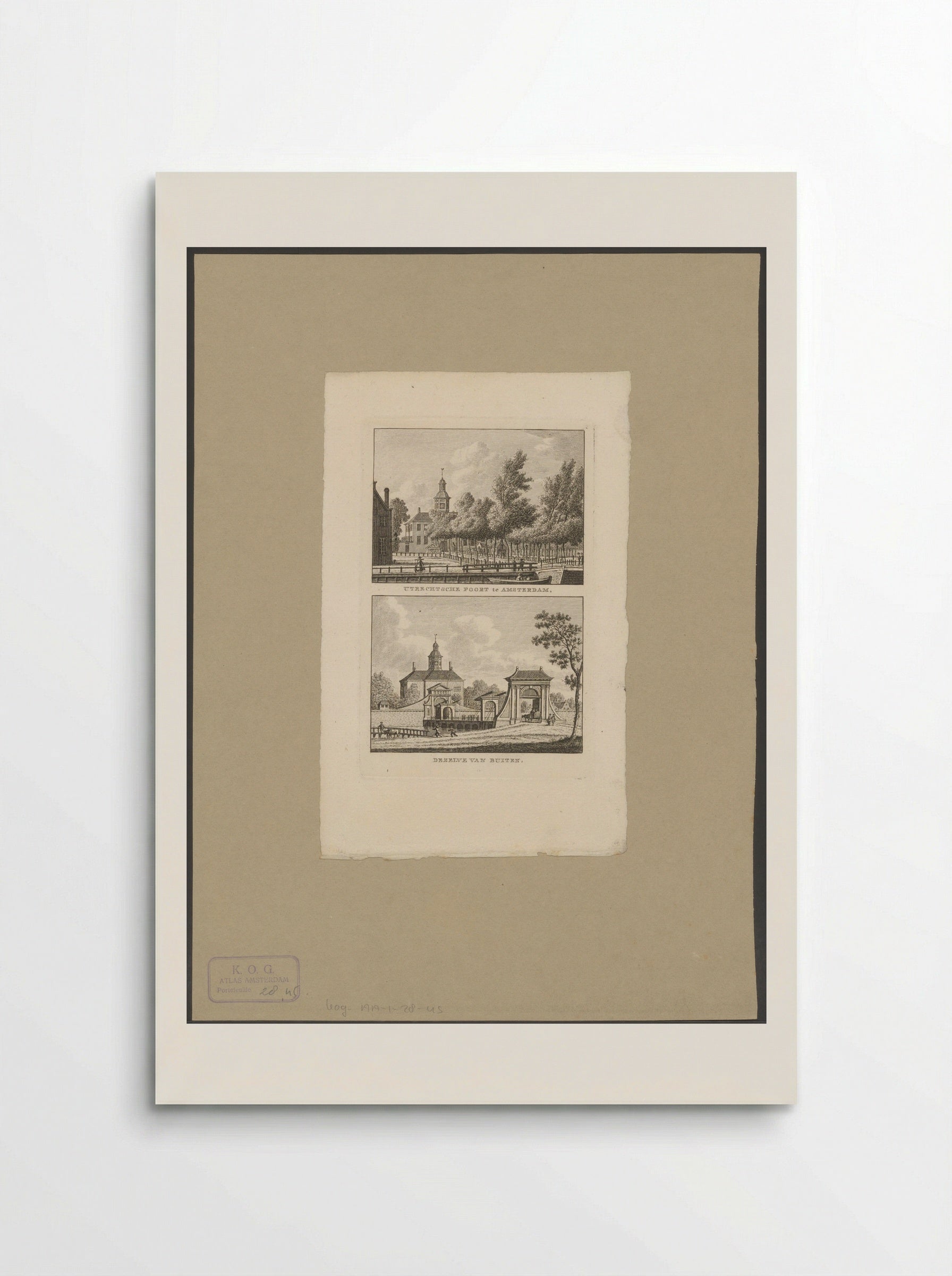 Twee stadsgezichten te Amsterdam met Utrechterpoort - Carel Frederik Bendorp (I) - Poster