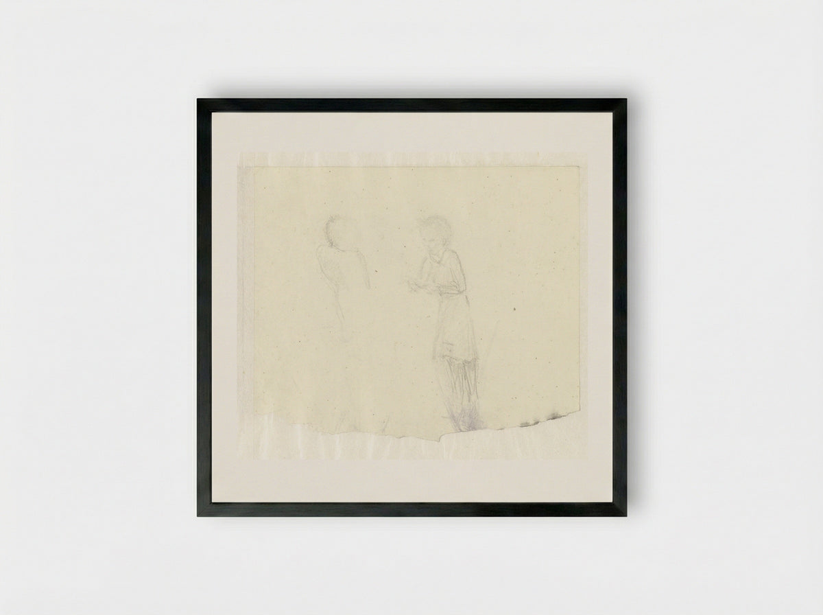 Twee vrouwen met elkaar in gesprek - Aat Breur-Hibma - Framed Print Black