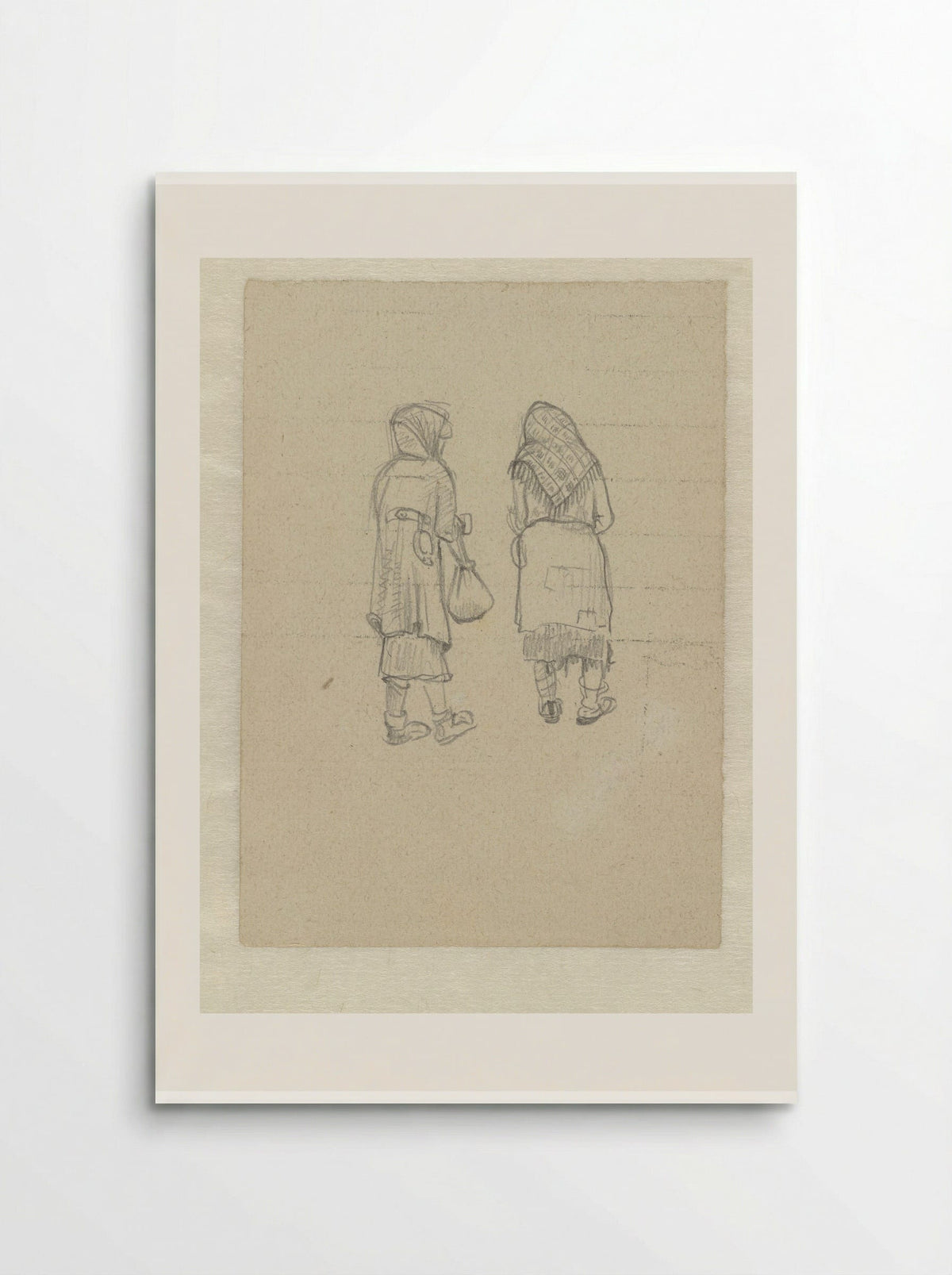 Twee vrouwen op de rug gezien in Ravensbrück - Aat Breur-Hibma - Poster