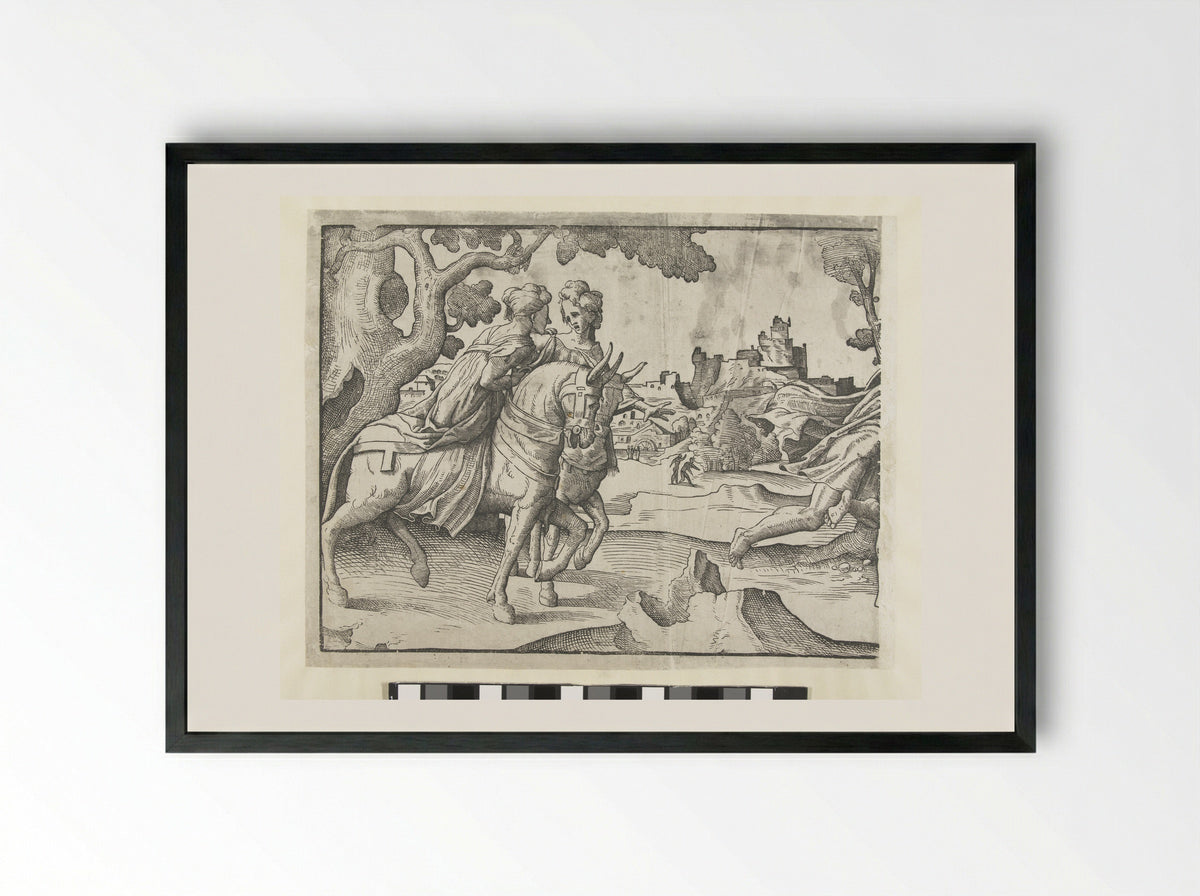 Twee vrouwen op muildieren (Two Women on Mules) - Jan Ewoutsz. - Framed Print Black