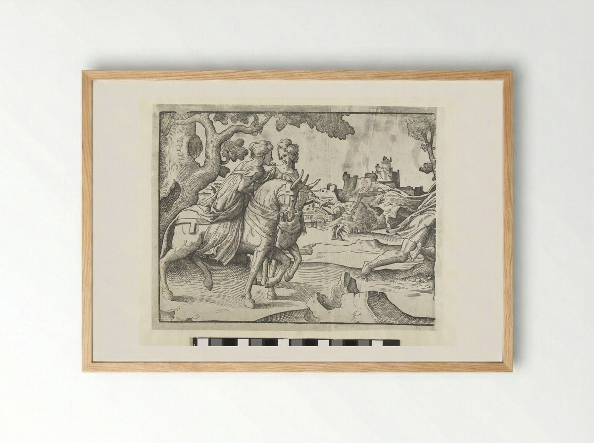 Twee vrouwen op muildieren (Two Women on Mules) - Jan Ewoutsz. - Framed Print Wood