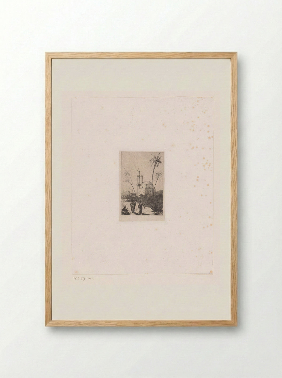 Twee wandelaars bij een moskee - Vicomte Arthur-Jean Le Bailly d'Inghuem - Framed Print Wood