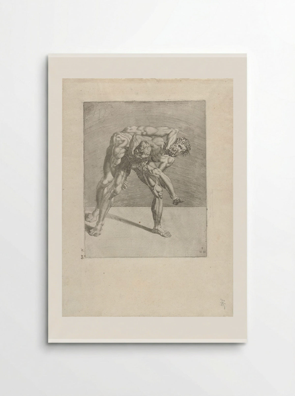 Twee worstelaars (Two Wrestlers) - Dirck Volckertsz. Coornhert - Poster