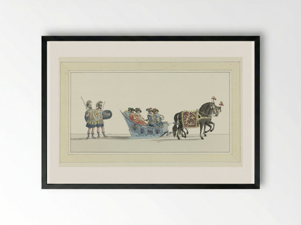 Tweede slede (Second Sleigh) - Abraham Delfos - Framed Print Black