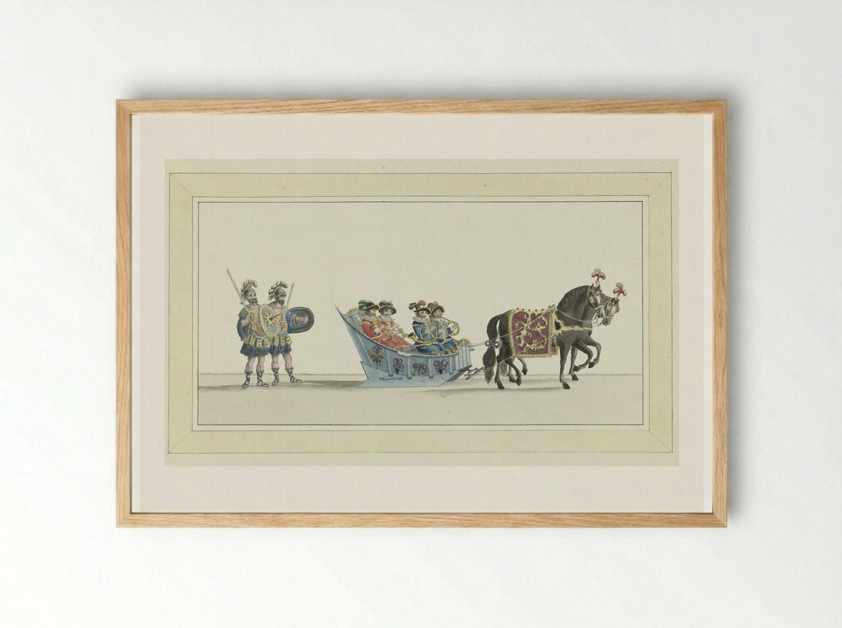 Tweede slede (Second Sleigh) - Abraham Delfos - Framed Print Wood