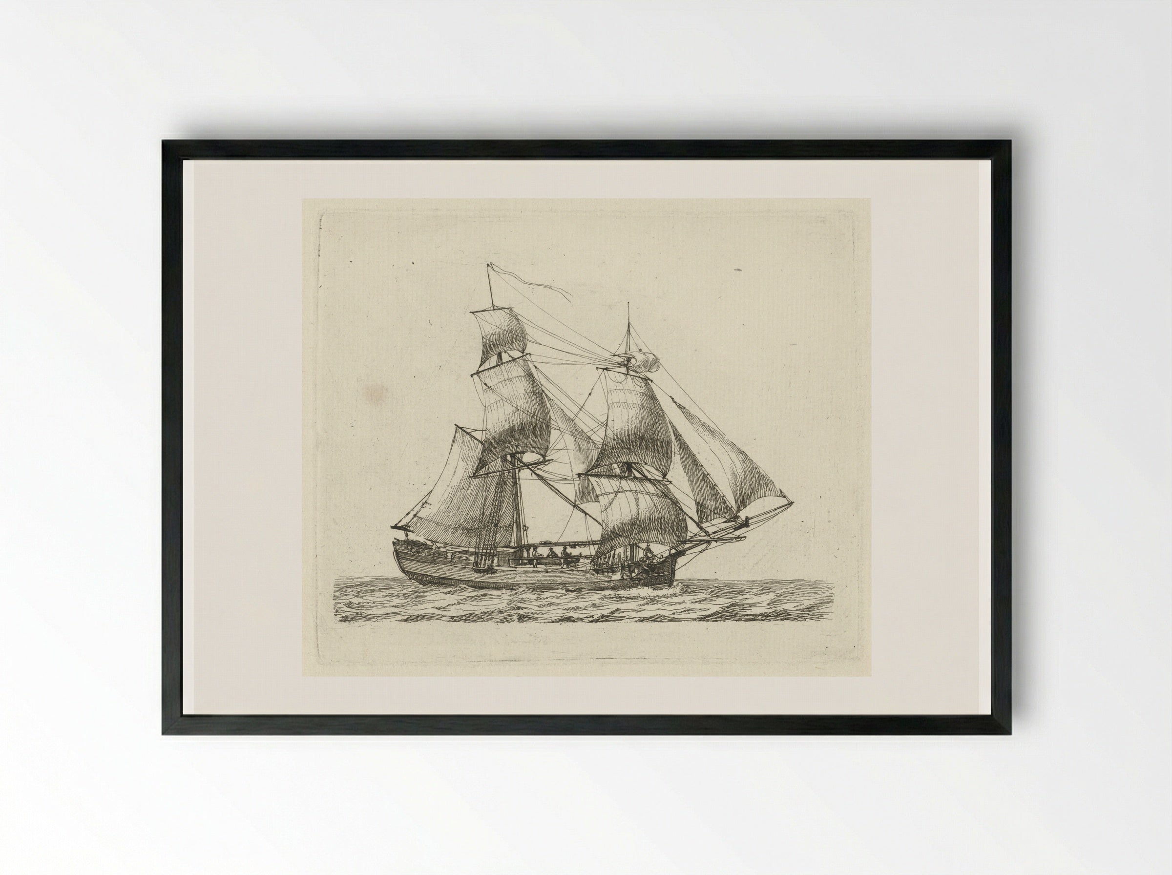 Tweemaster op water - Gerrit Groenewegen - Framed Print Black
