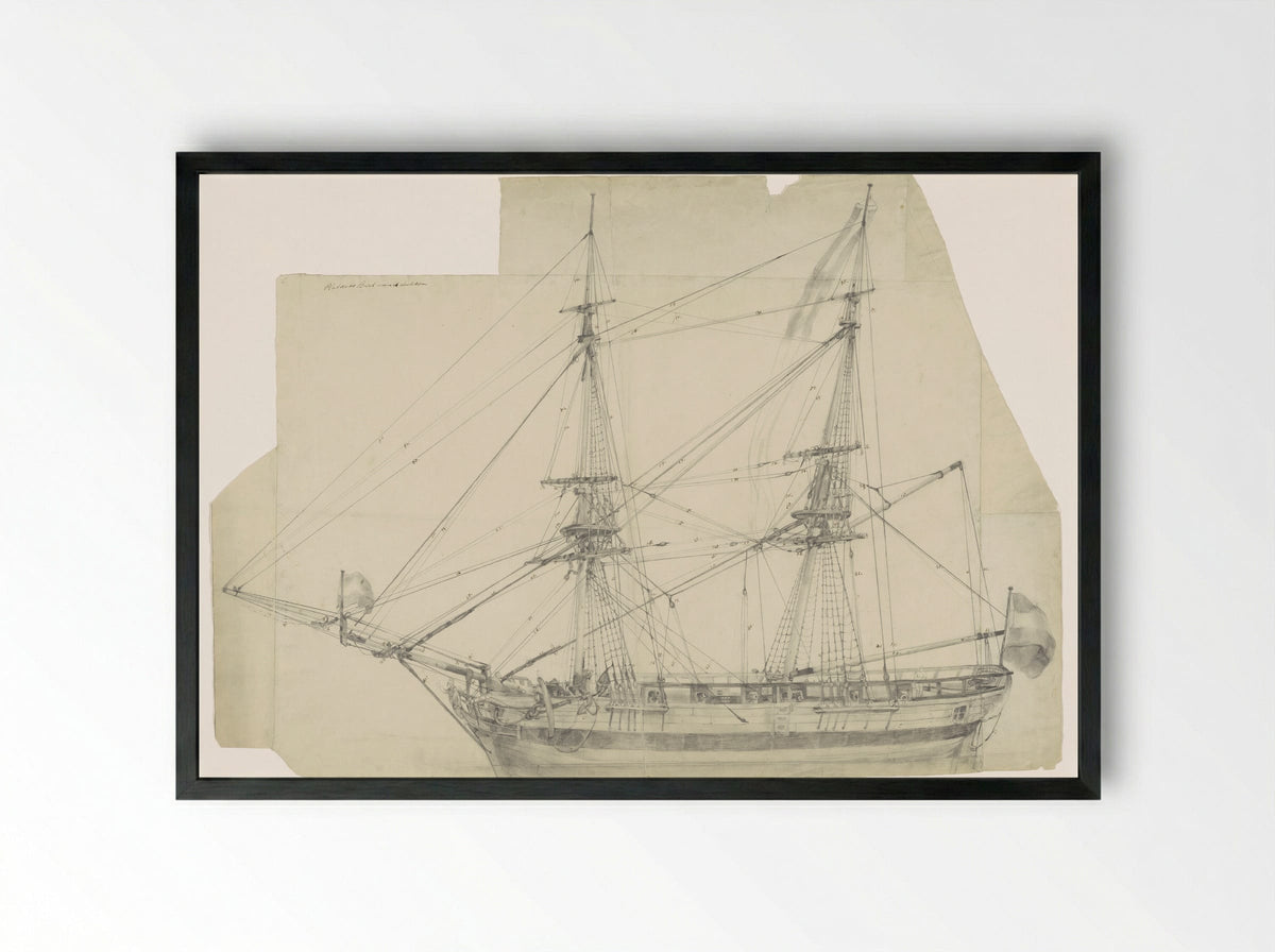 Tweemaster van veertien stukken - Willem Anthonie van Deventer - Framed Print Black