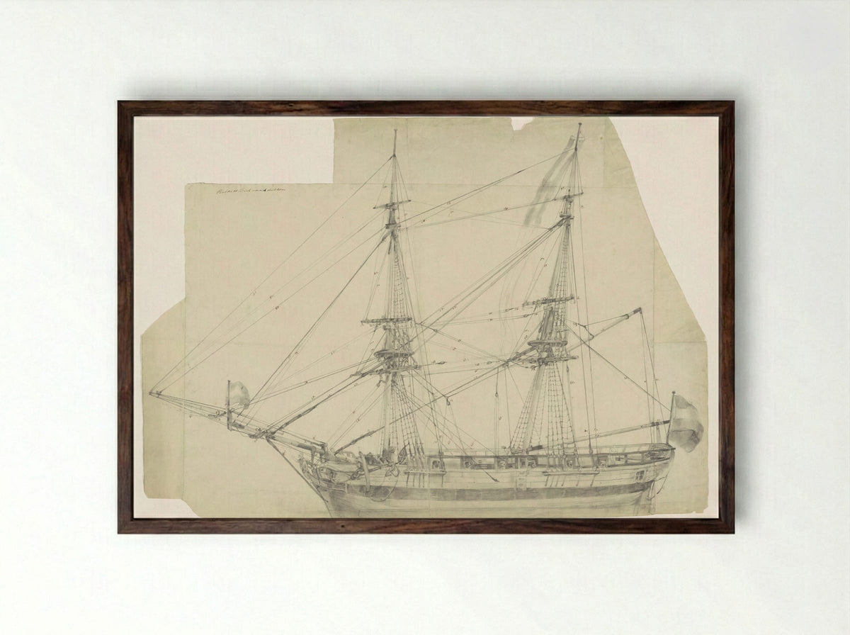 Tweemaster van veertien stukken - Willem Anthonie van Deventer - Framed Print Dark Wood