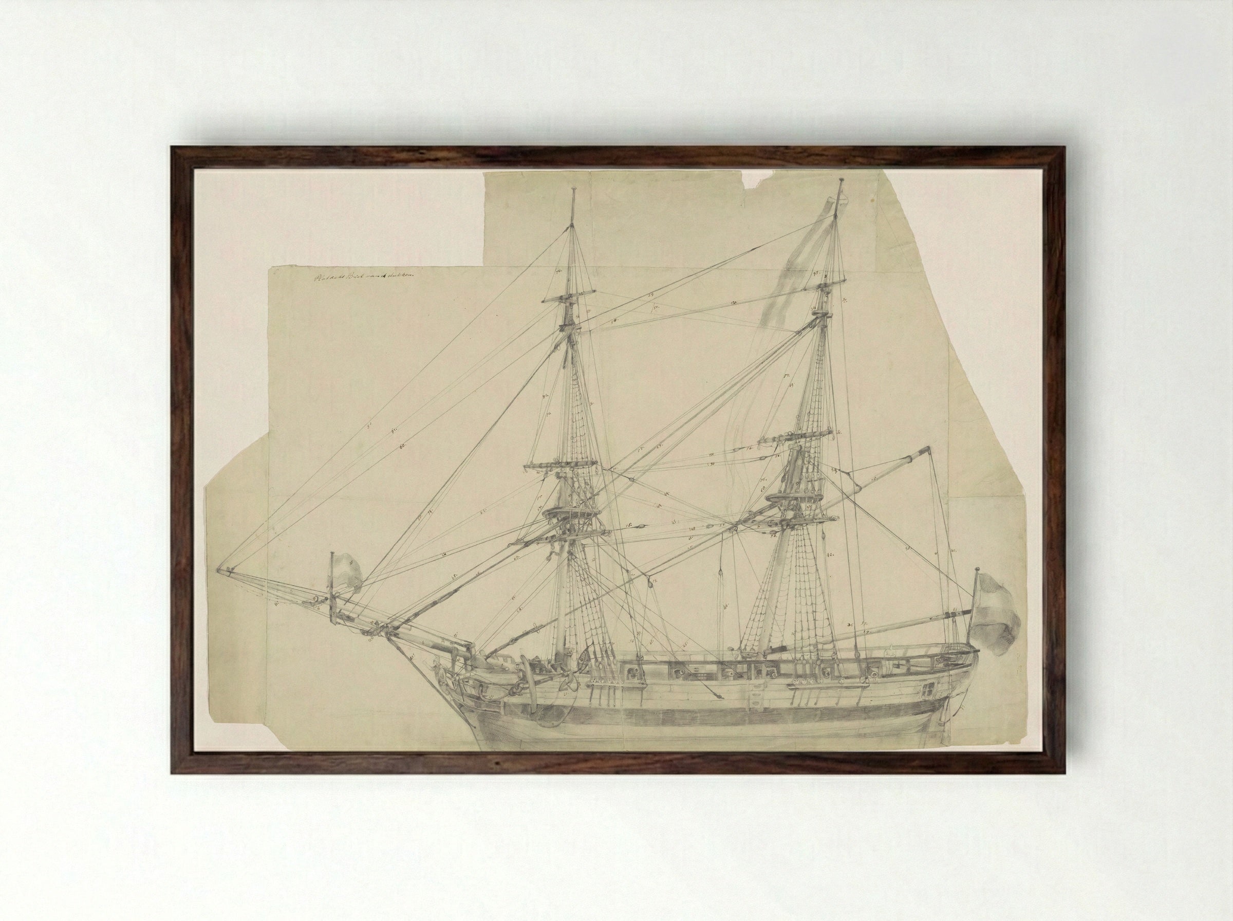 Tweemaster van veertien stukken - Willem Anthonie van Deventer - Framed Print Dark Wood