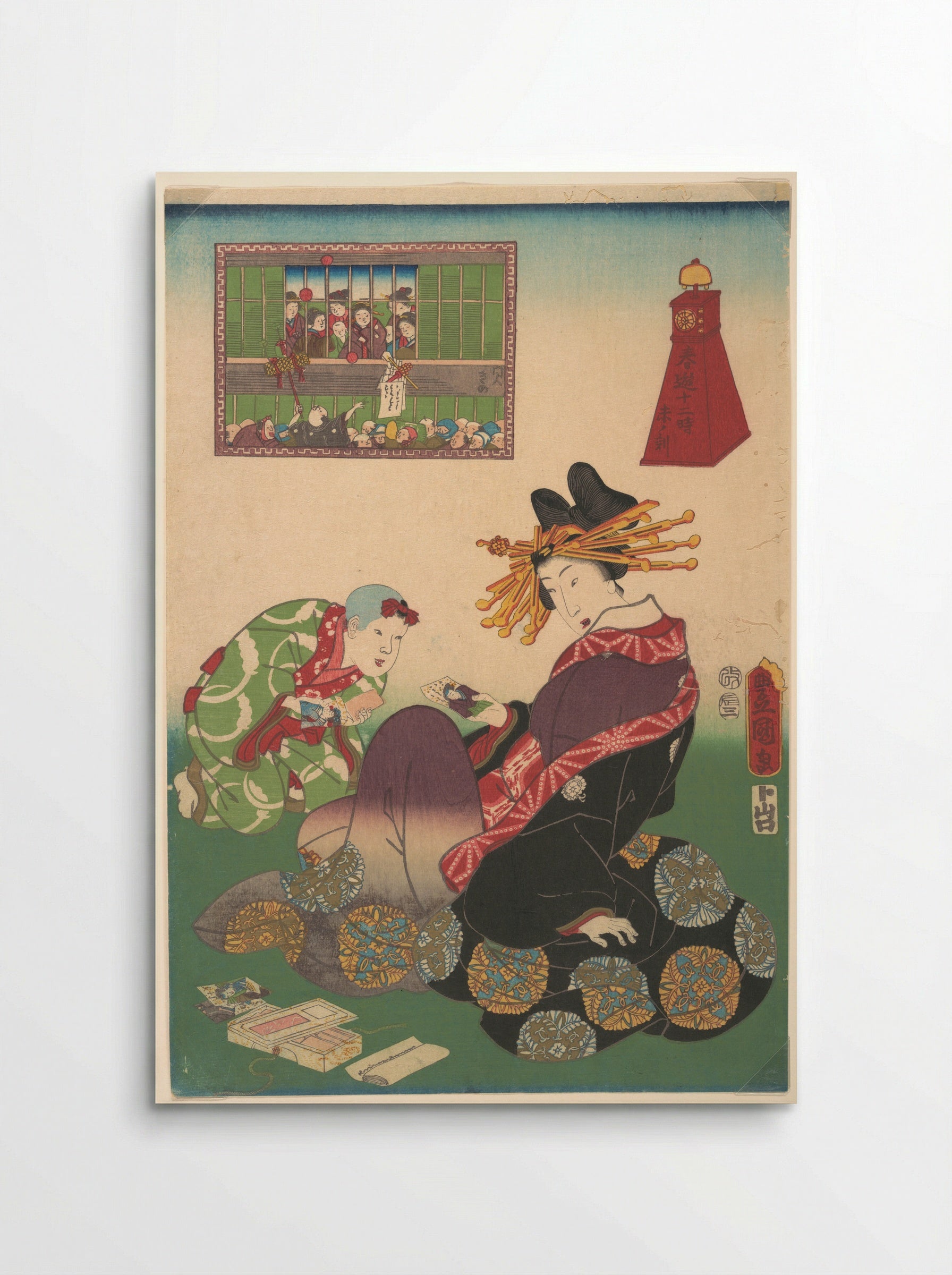 Twelve Hours of Spring Pleasures: Hour of the Goat - Utagawa Kunisada - Poster