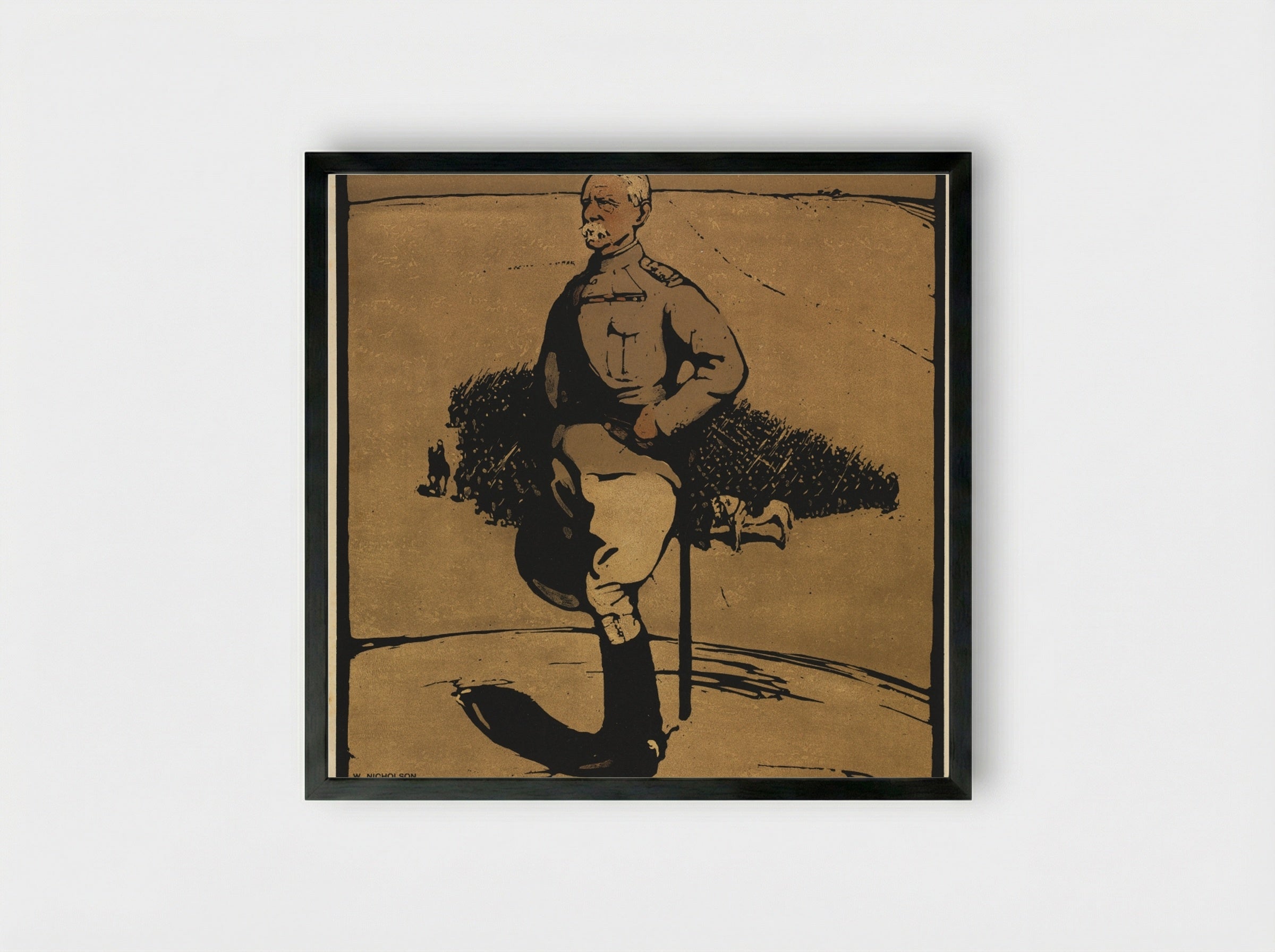 Twelve Portraits: Lord Roberts - William Nicholson - Framed Print Black