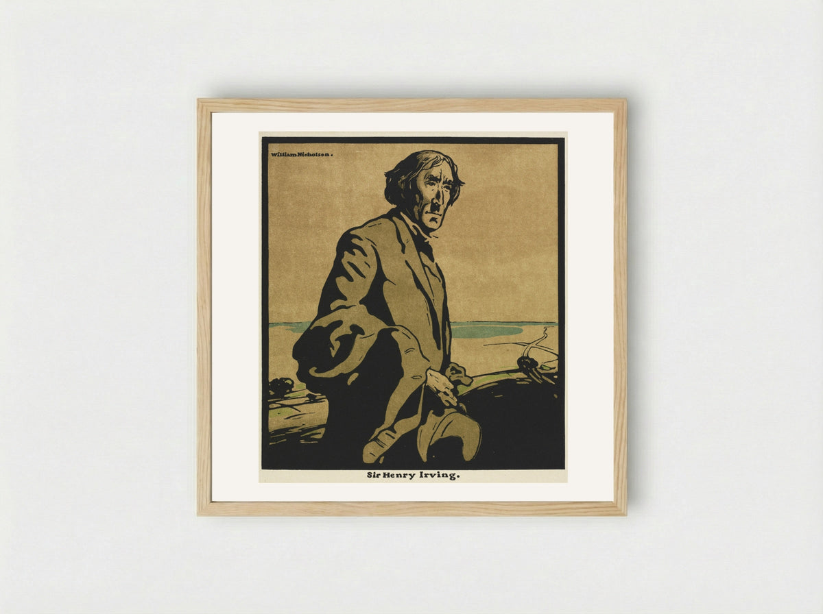 Twelve Portraits: Sir Henry Irving - William Nicholson - Framed Print Wood