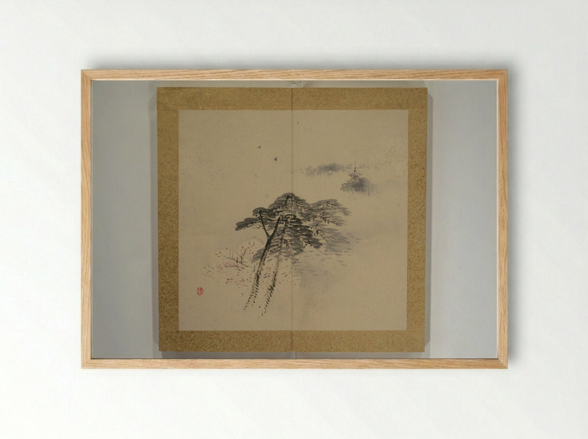 Twelve Views of Naniwa (Osaka) - Nishiyama Ken - Framed Print Wood