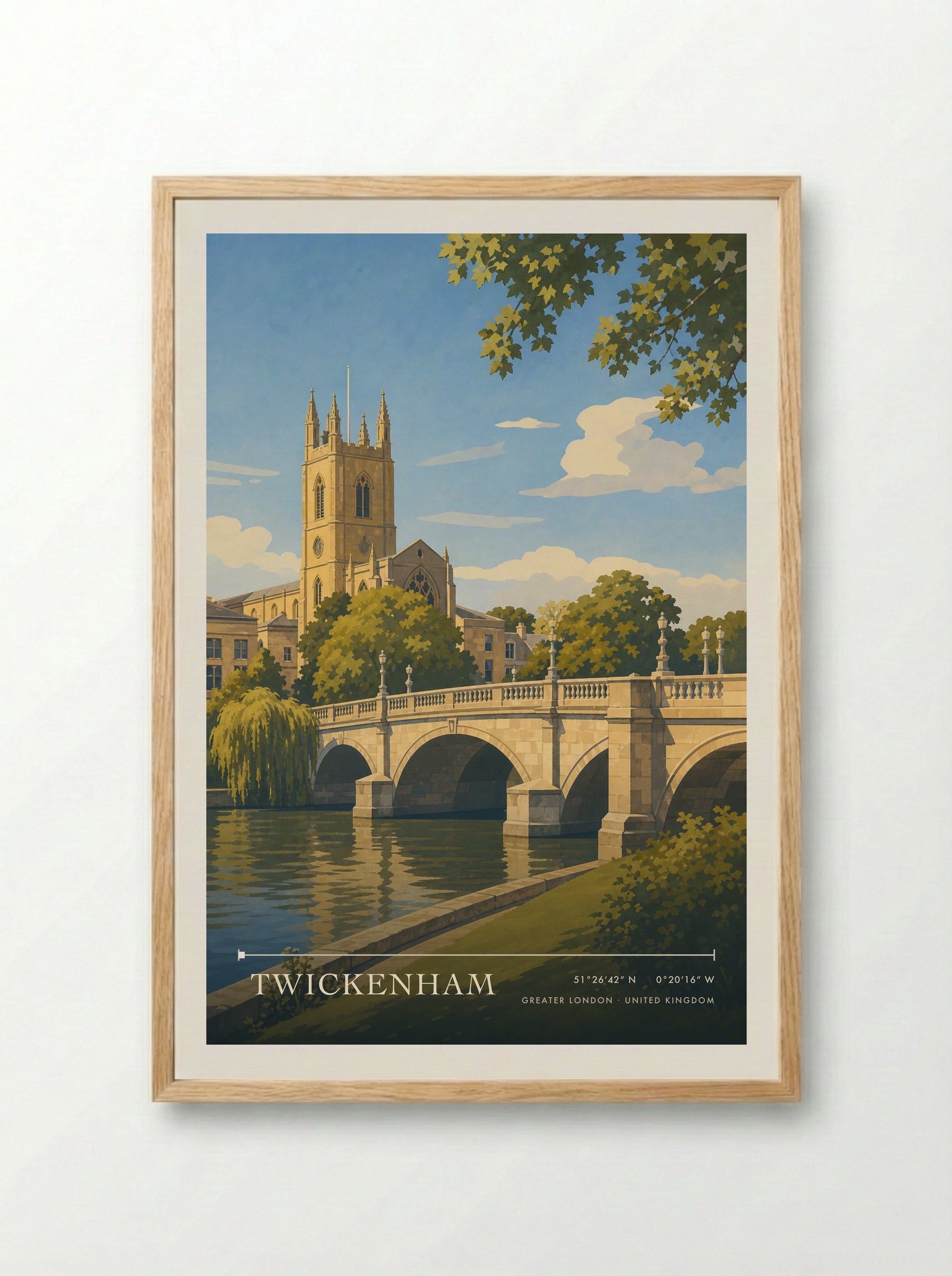 Twickenham Greater London United Kingdom Travel Poster - Framed Print Wood