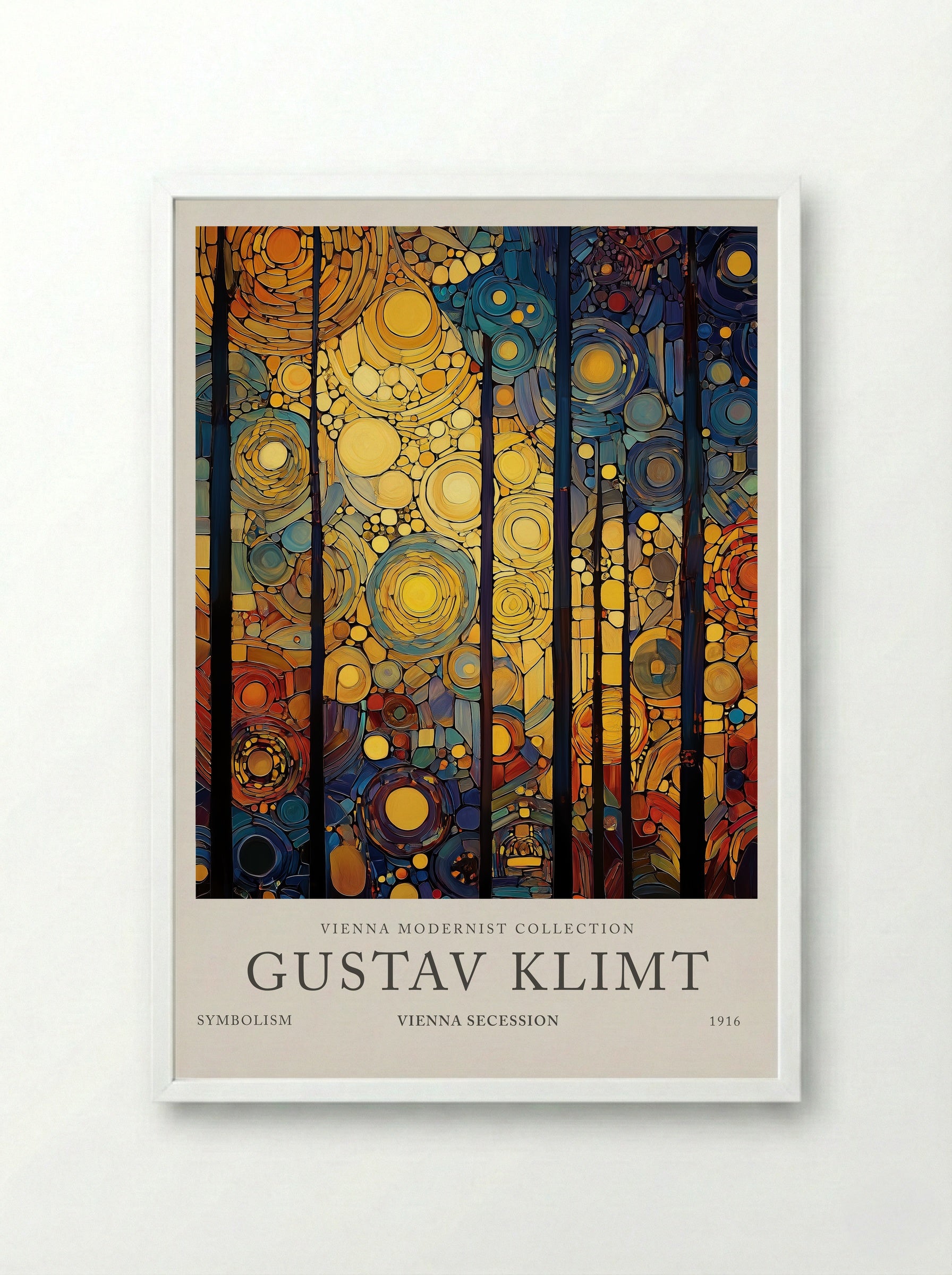 Twilight Forest Bloom - Gustav Klimt - Framed Print White