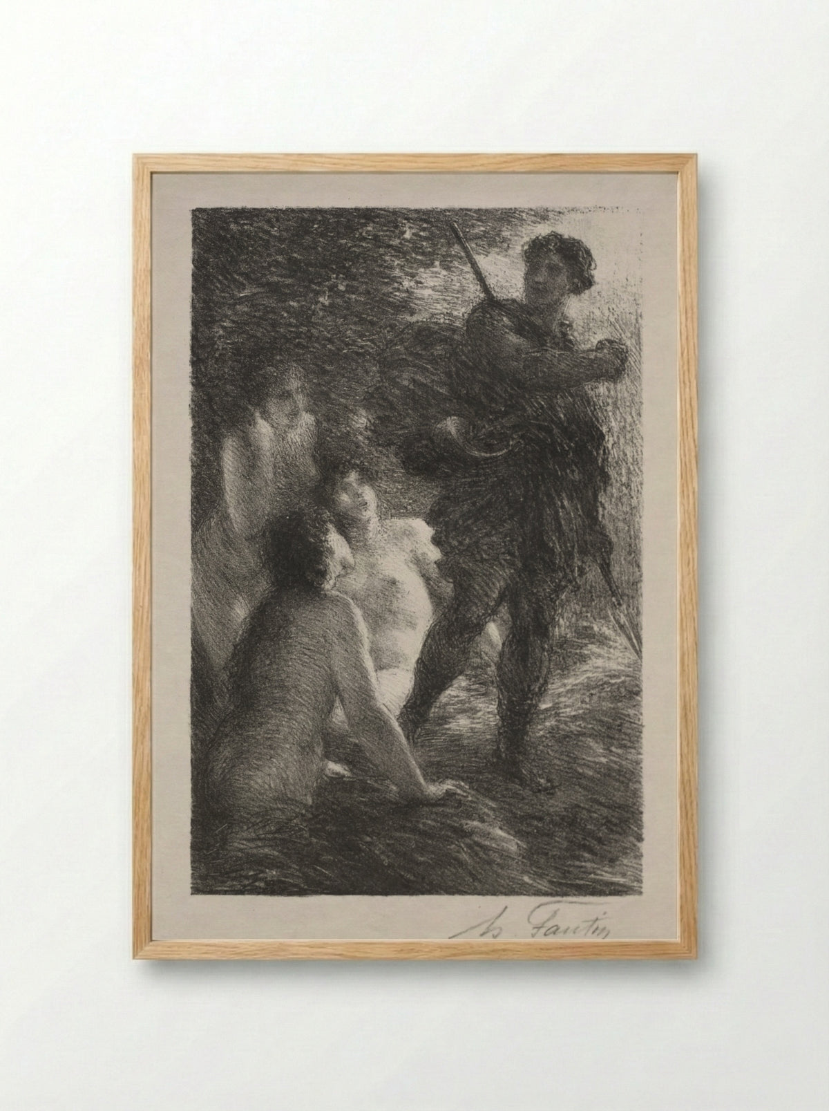 Twilight of the Gods, Act III: Siegfried and the Rhine Maidens - Henri Fantin-Latour - Framed Print Wood