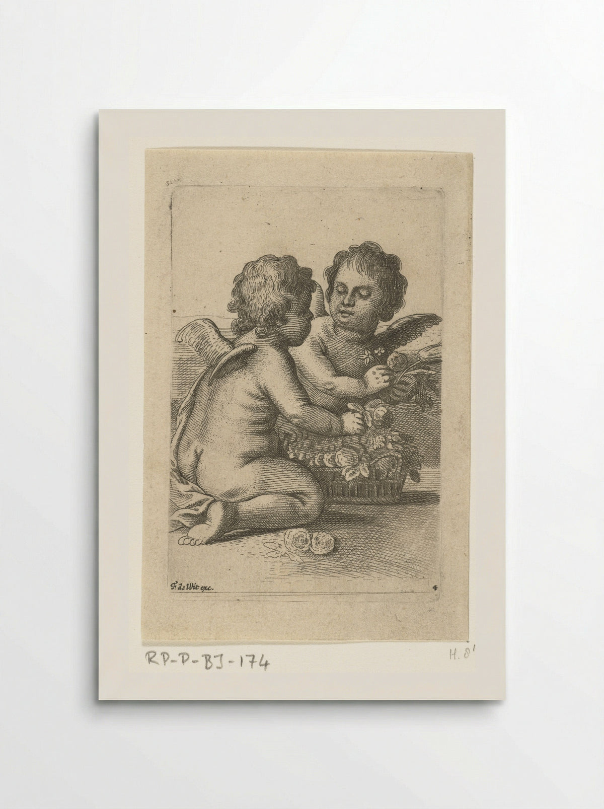 Two Angels with a Basket of Flowers - Pieter van Avont - Poster