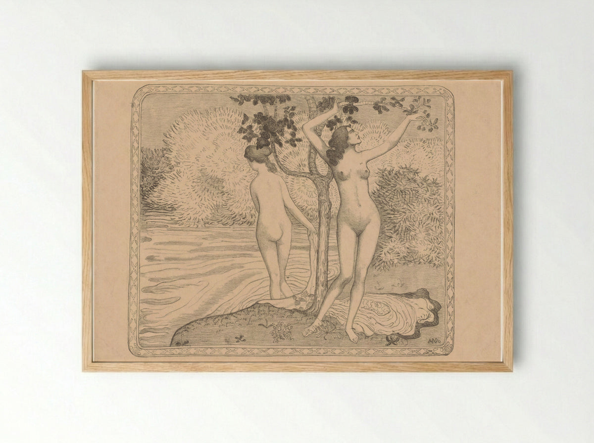 Two Bathers Under a Tree - Aristide Maillol - Framed Print Wood