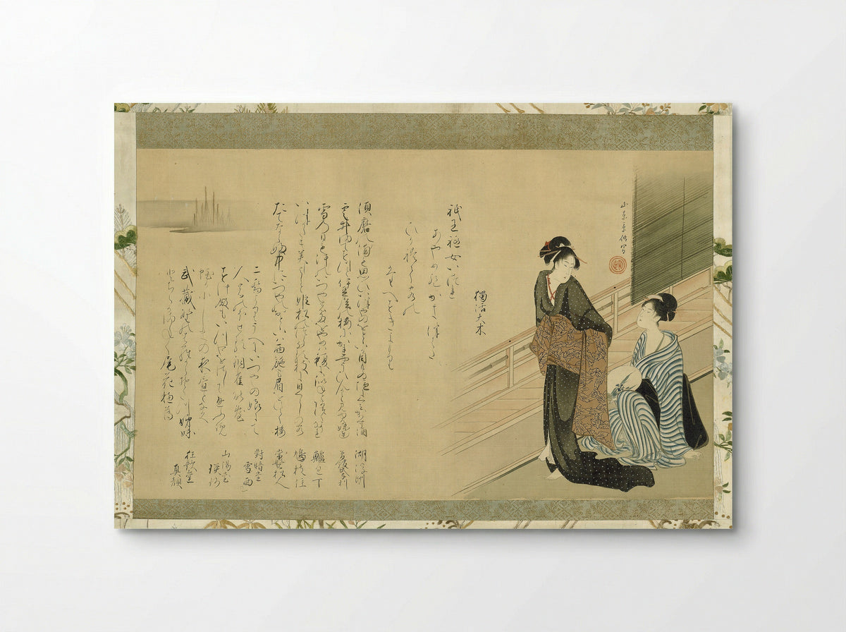 Two Beauties on a Veranda - Kitao Masanobu - Poster