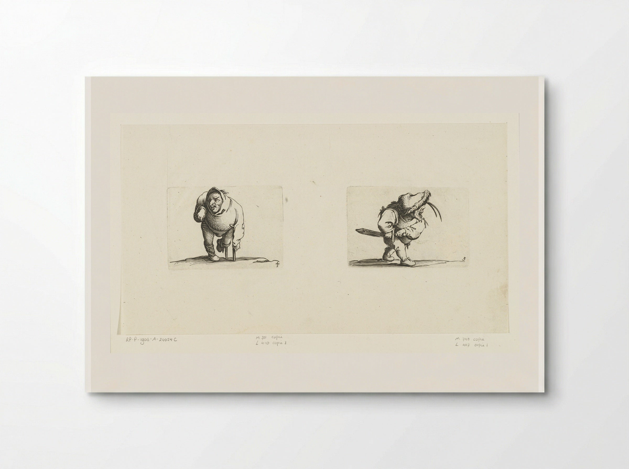 Two Caricatures of Small Men - Abraham Bosse - Poster