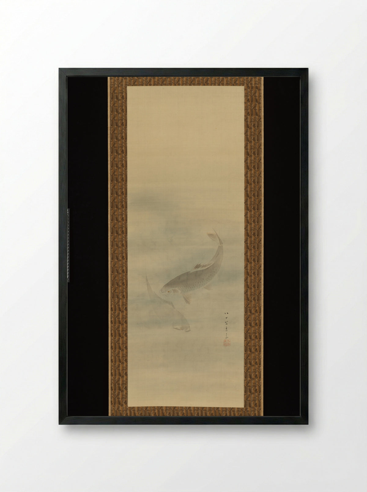 Two Carp - Kikuchi Yōsai - Framed Print Black