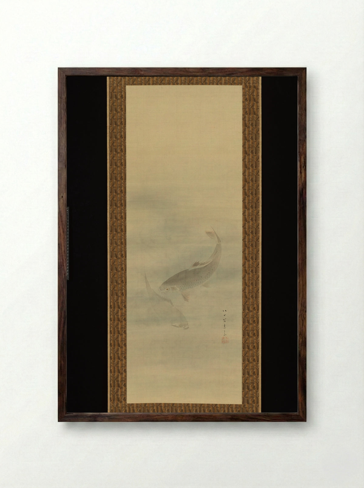 Two Carp - Kikuchi Yōsai - Framed Print Dark Wood