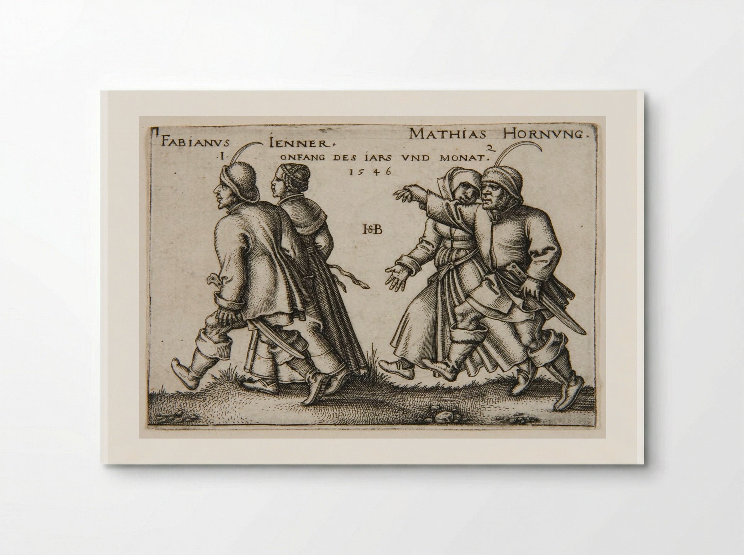 Two Couples Walking - Sebald Beham - Poster