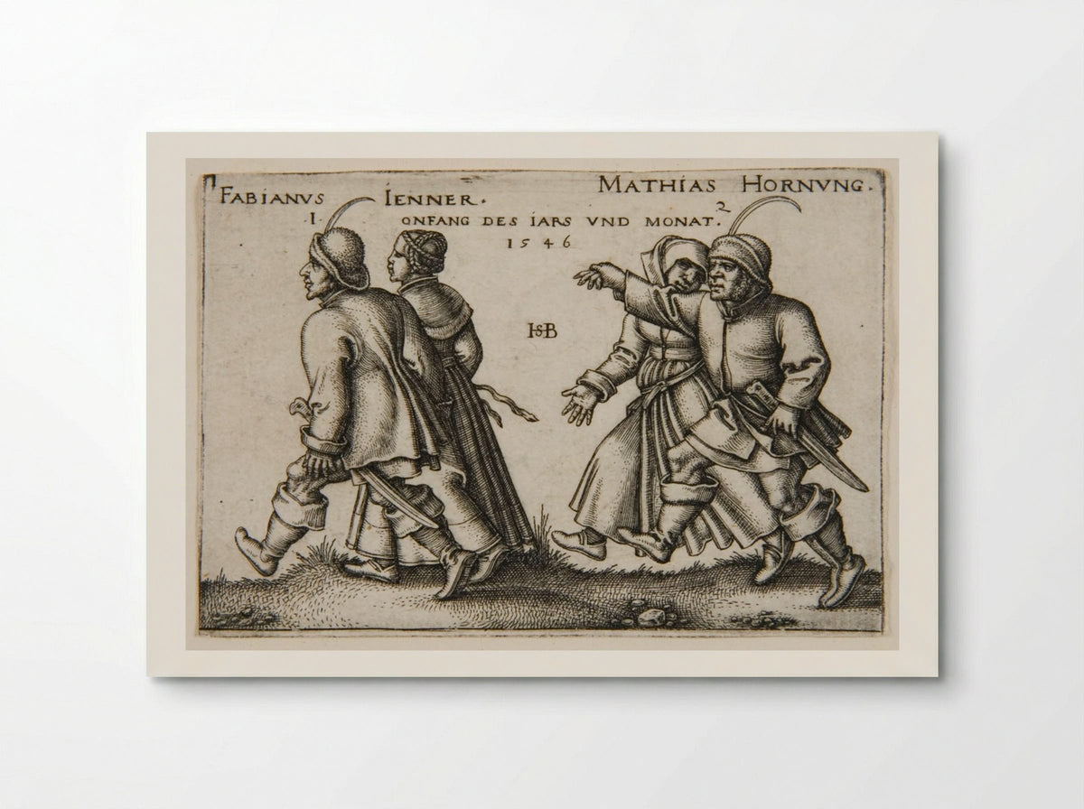 Two Couples Walking - Sebald Beham - Poster