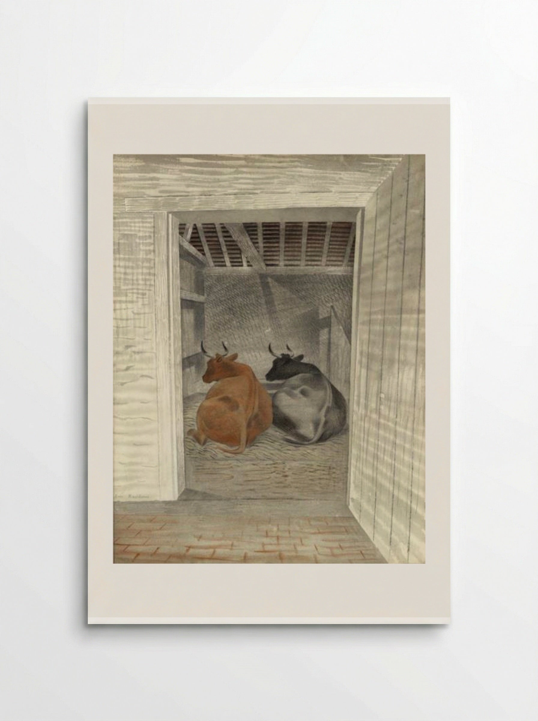 Two Cows - Eric Ravilious - Poster