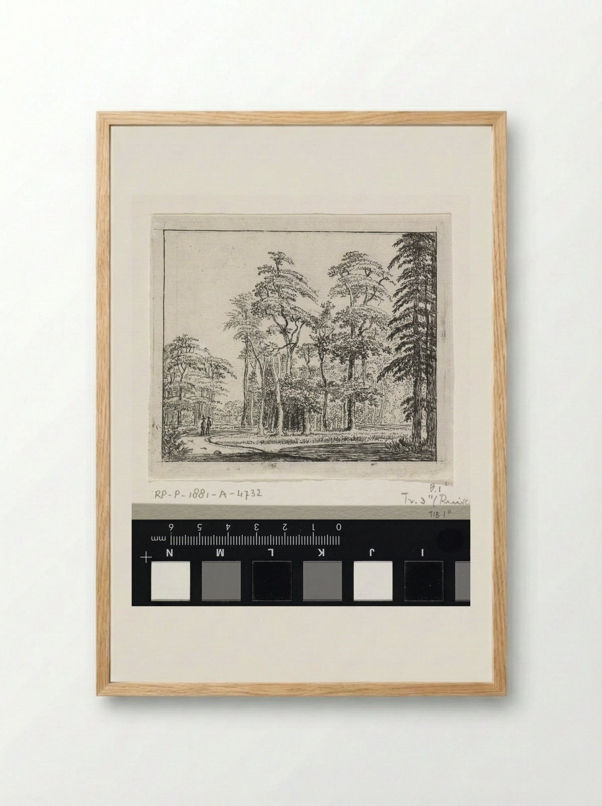 Two Figures on a Winding Path in a Wood - Jan Ruyscher - Framed Print Wood