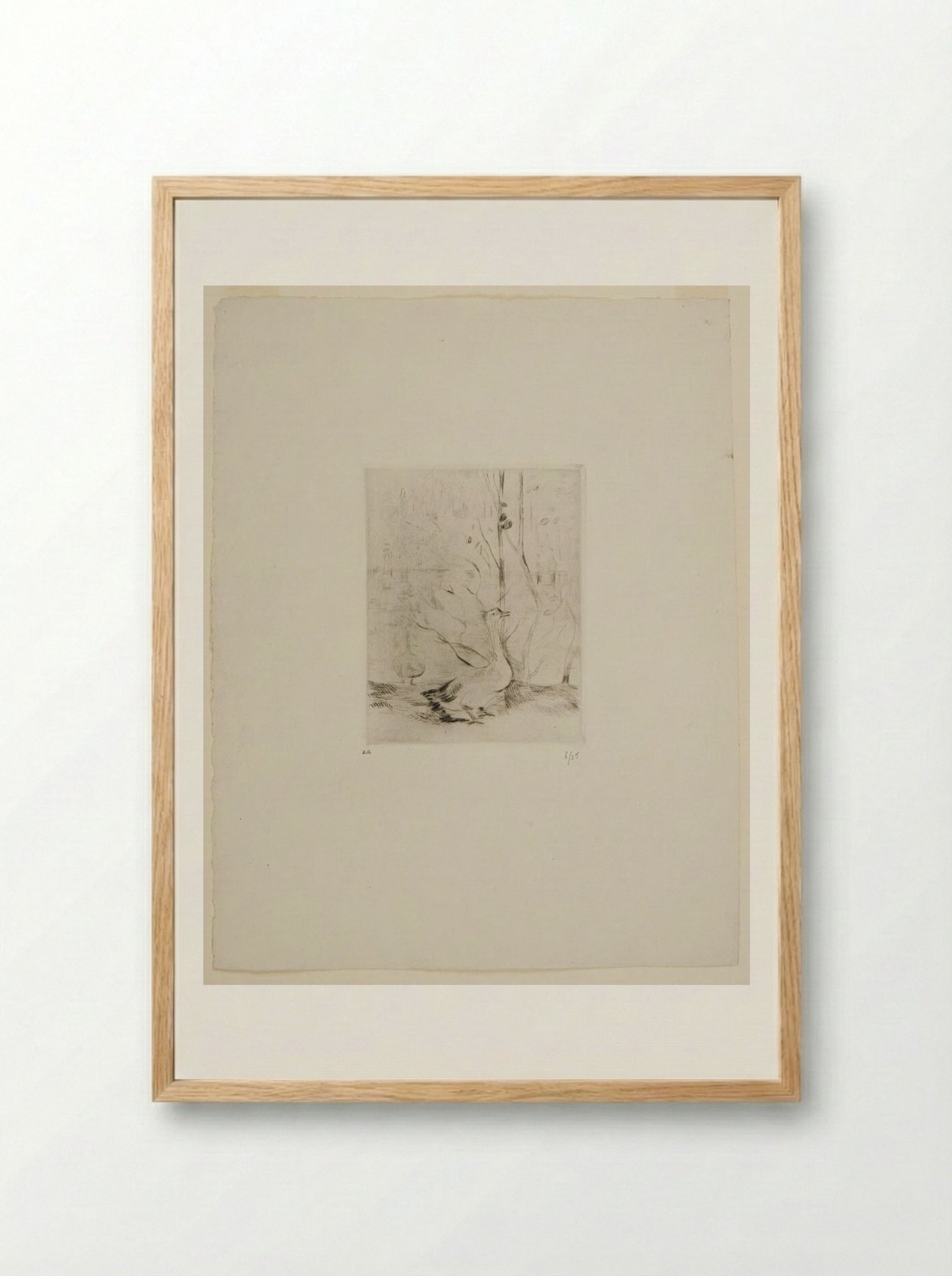 Two Geese - Berthe Morisot - Framed Print Wood