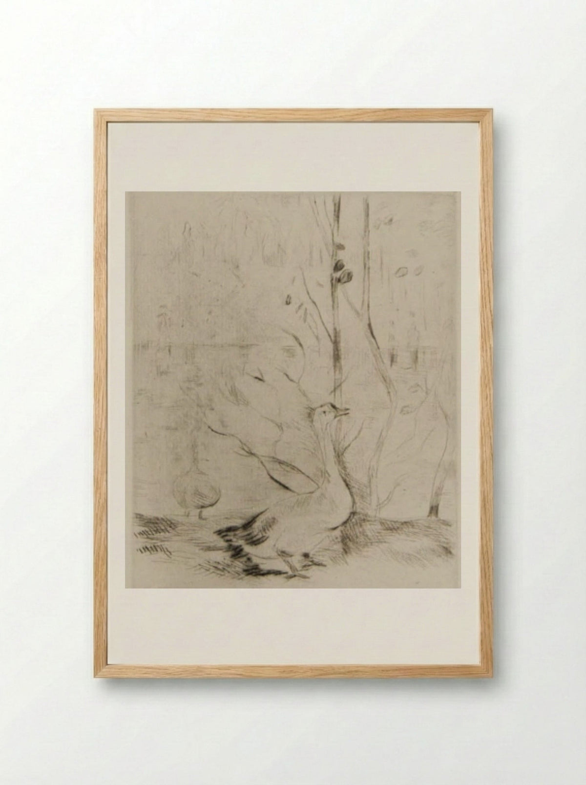 Two Geese - Berthe Morisot - Framed Print Wood