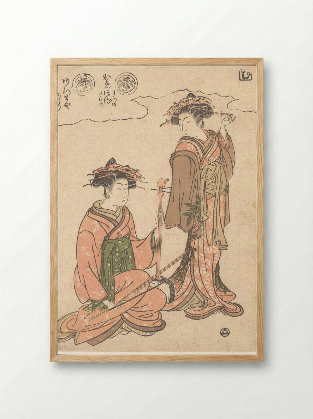 Two Geisha - Isoda Koryūsai - Framed Print Wood