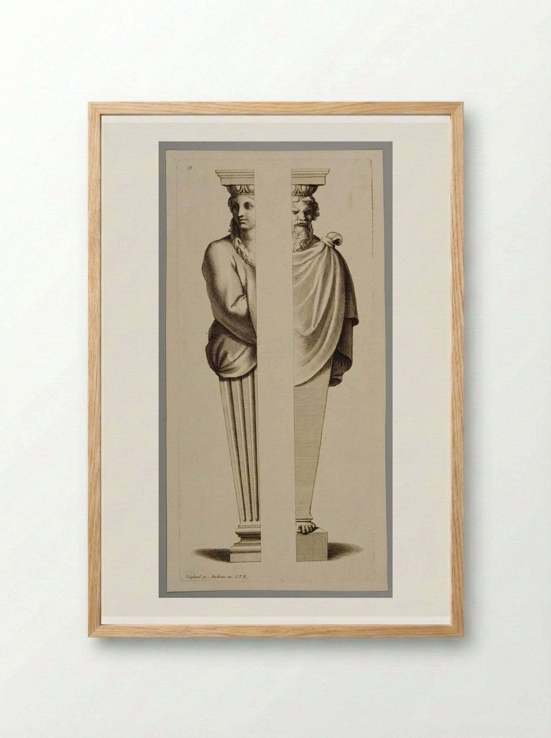Two Halves of Termini - Gérard Audran - Framed Print Wood