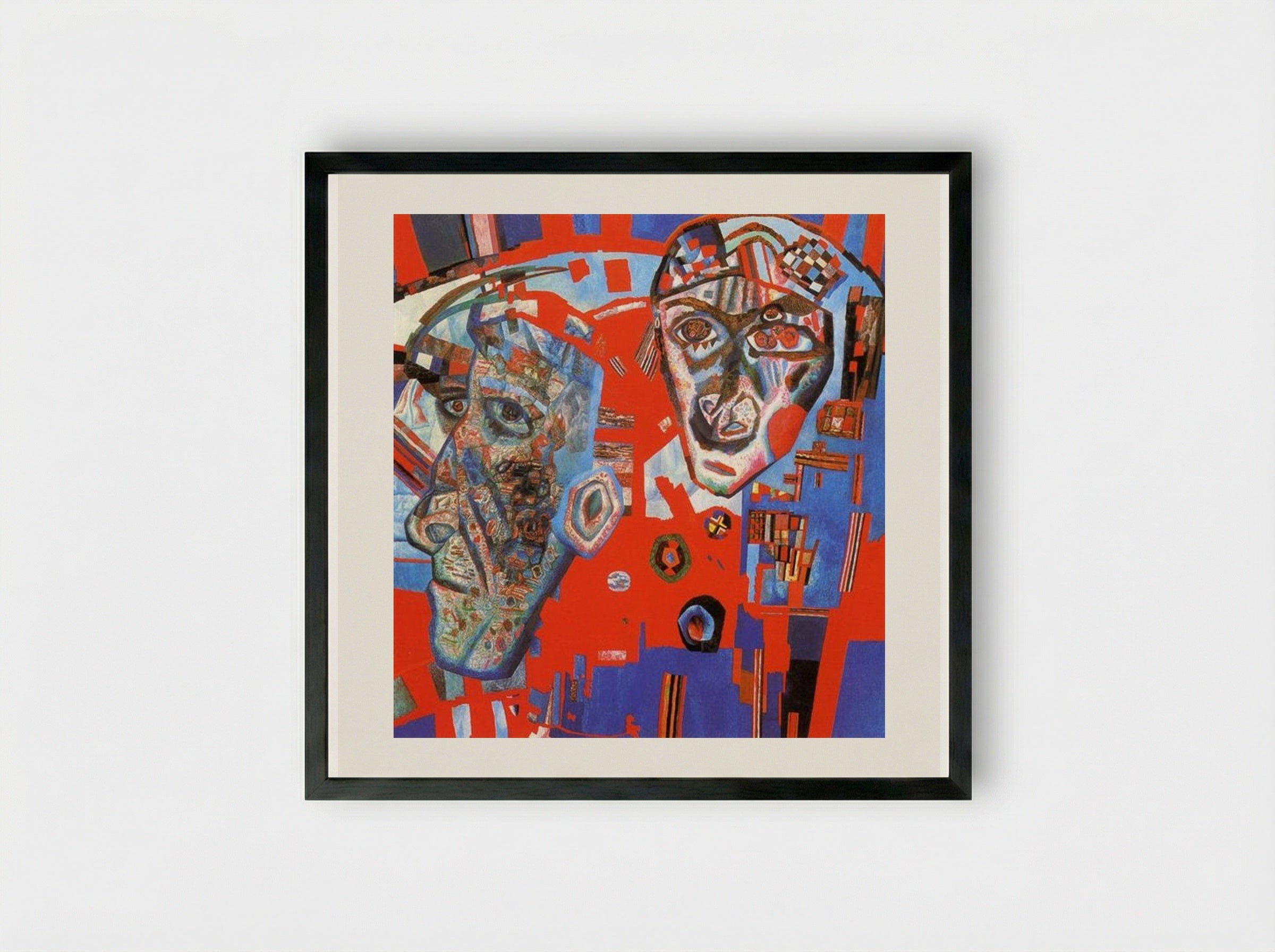 Two Heads - Pavel Filonov - Framed Print Black